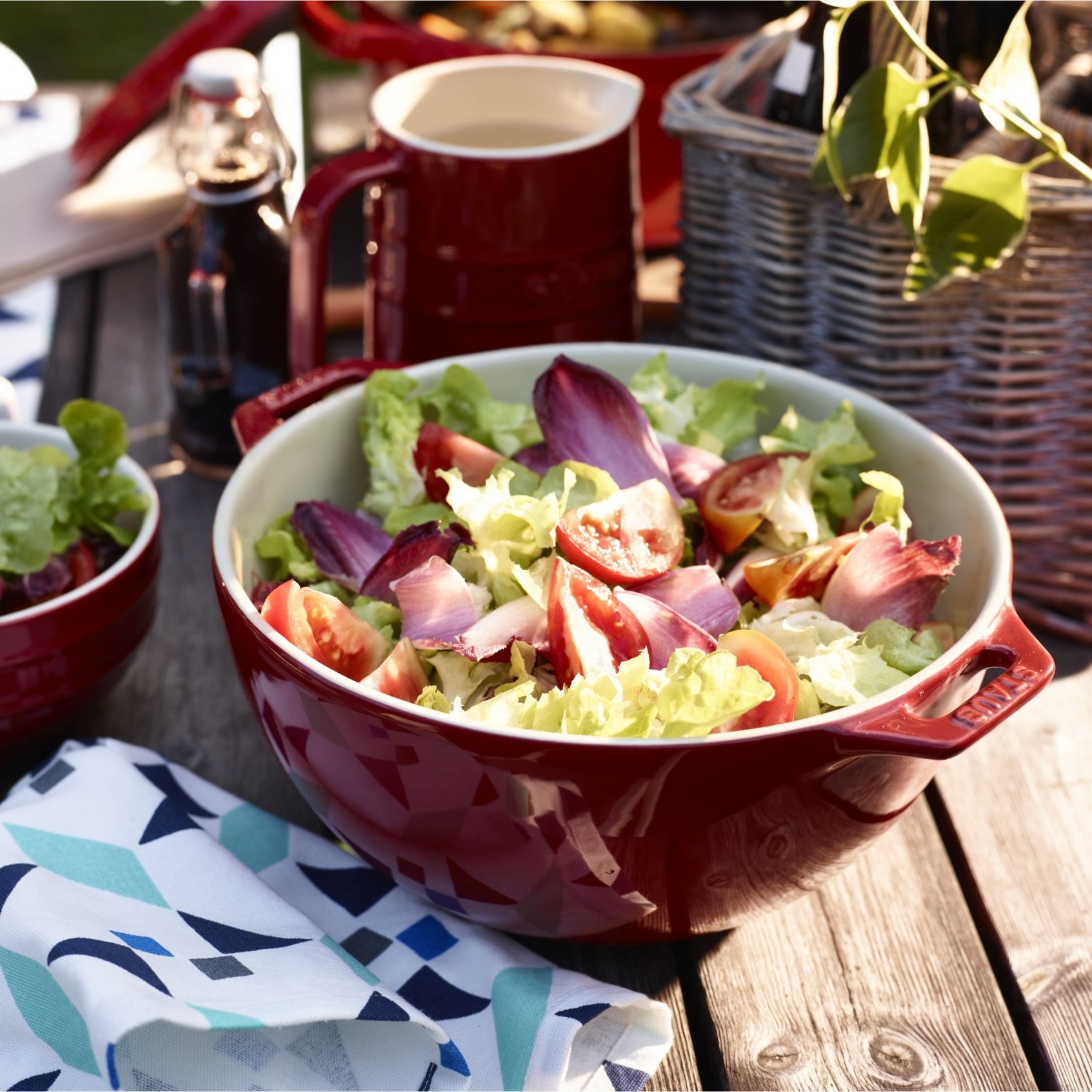 Salatschale 1,4 l, rot, Keramik, Staub