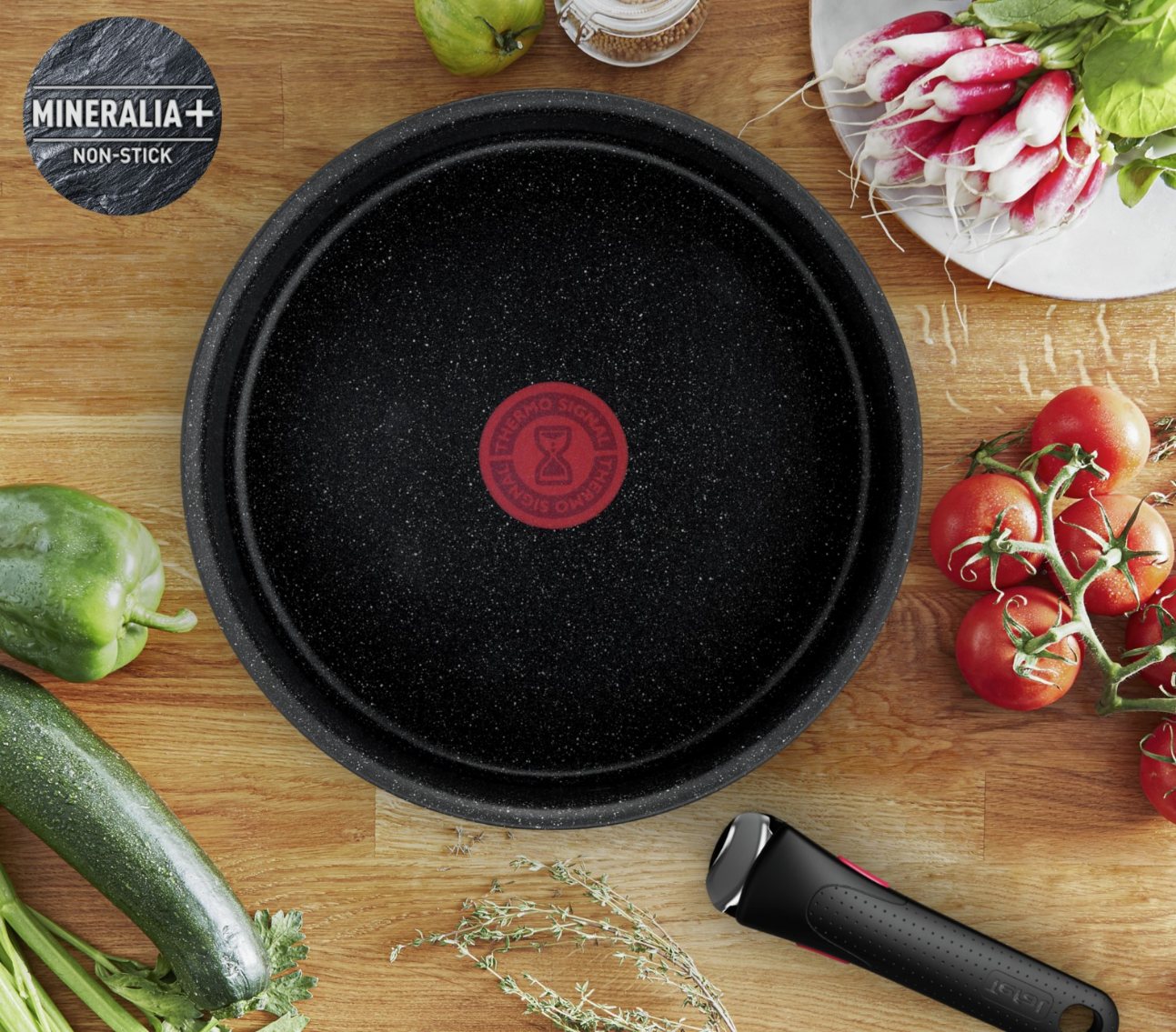 Kochtopfset INGENIO BLACK STONE L3998902, 4-teilig, schwarz, Aluminium, Tefal