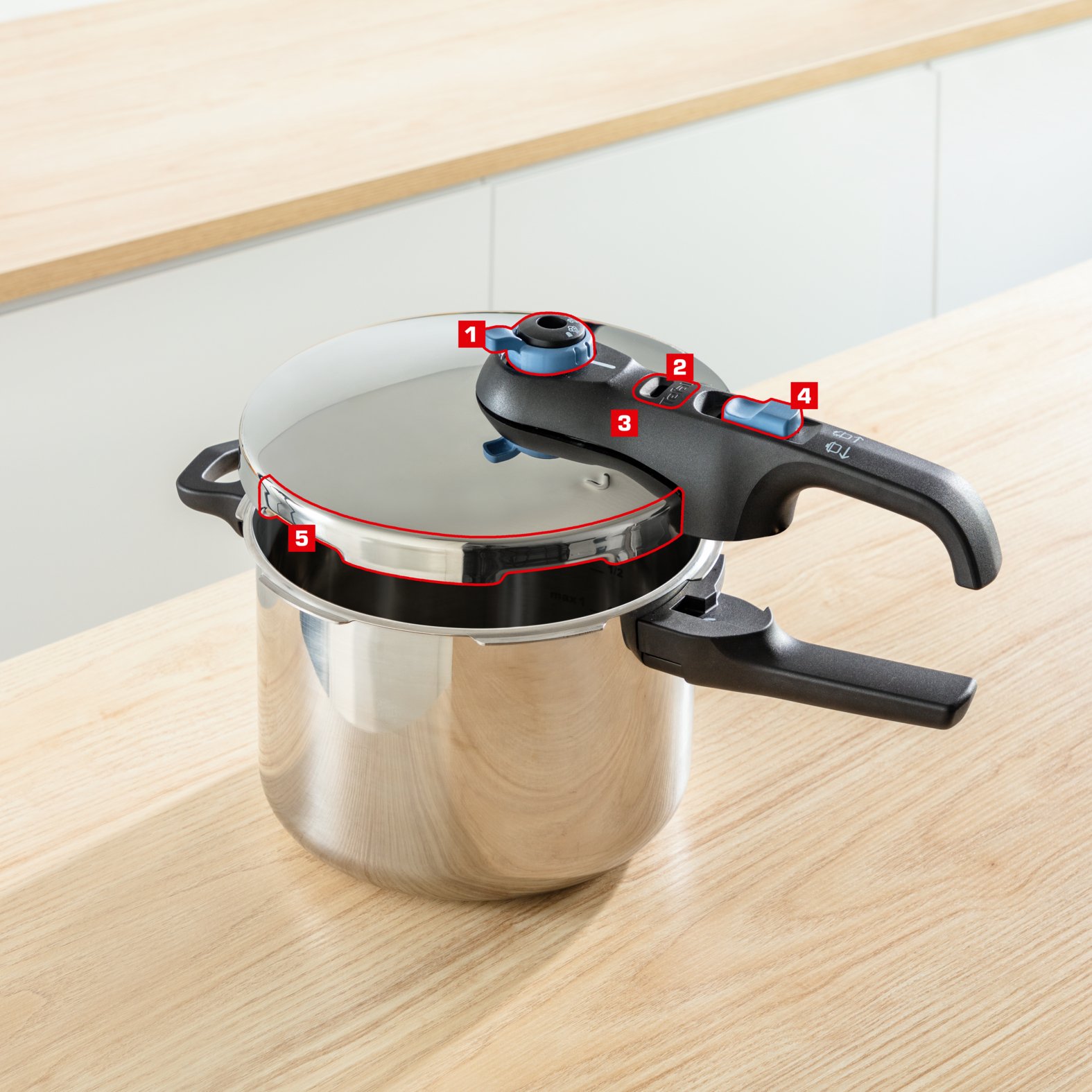 Schnellkochtopf SECURE TRENDY P2580402 4 l, Edelstahl, Tefal