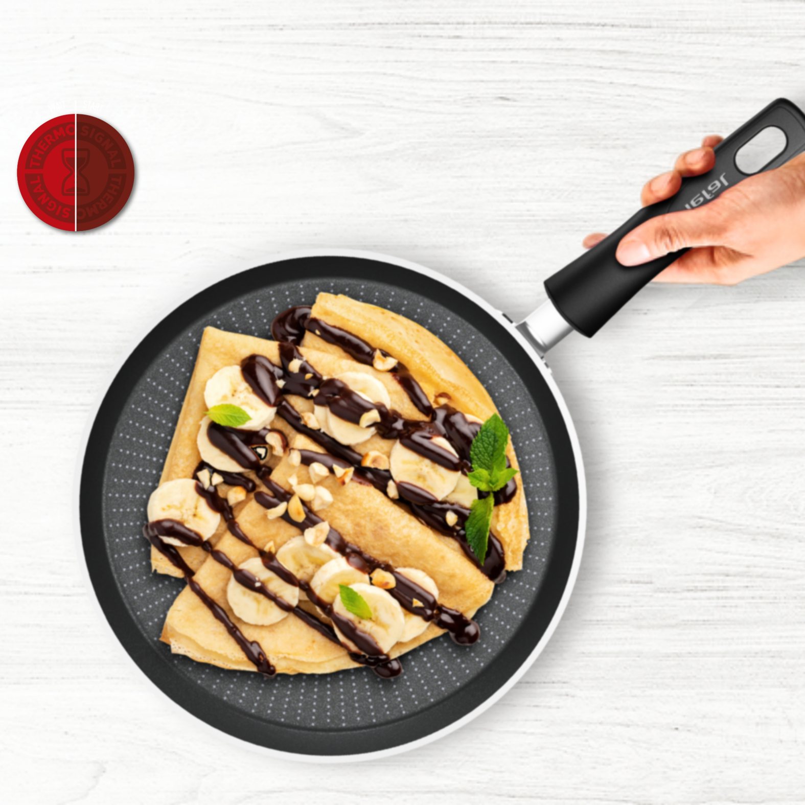 Crepes-Pfanne FORCE C2923853 25 cm, schwarz, Aluminium, Tefal