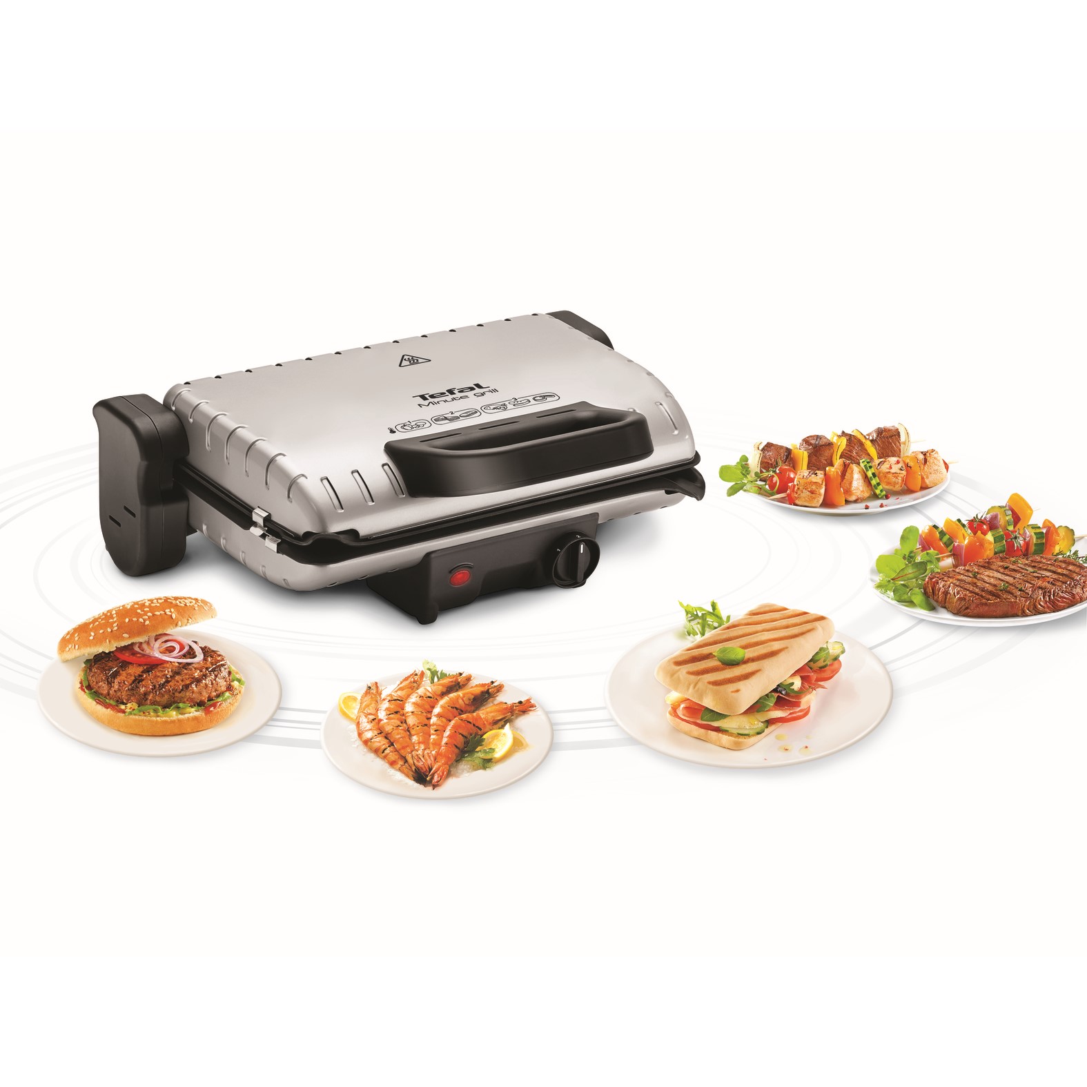 Elektro Kontaktgrill MINUTE GC205012 1600 W, silber, Tefal