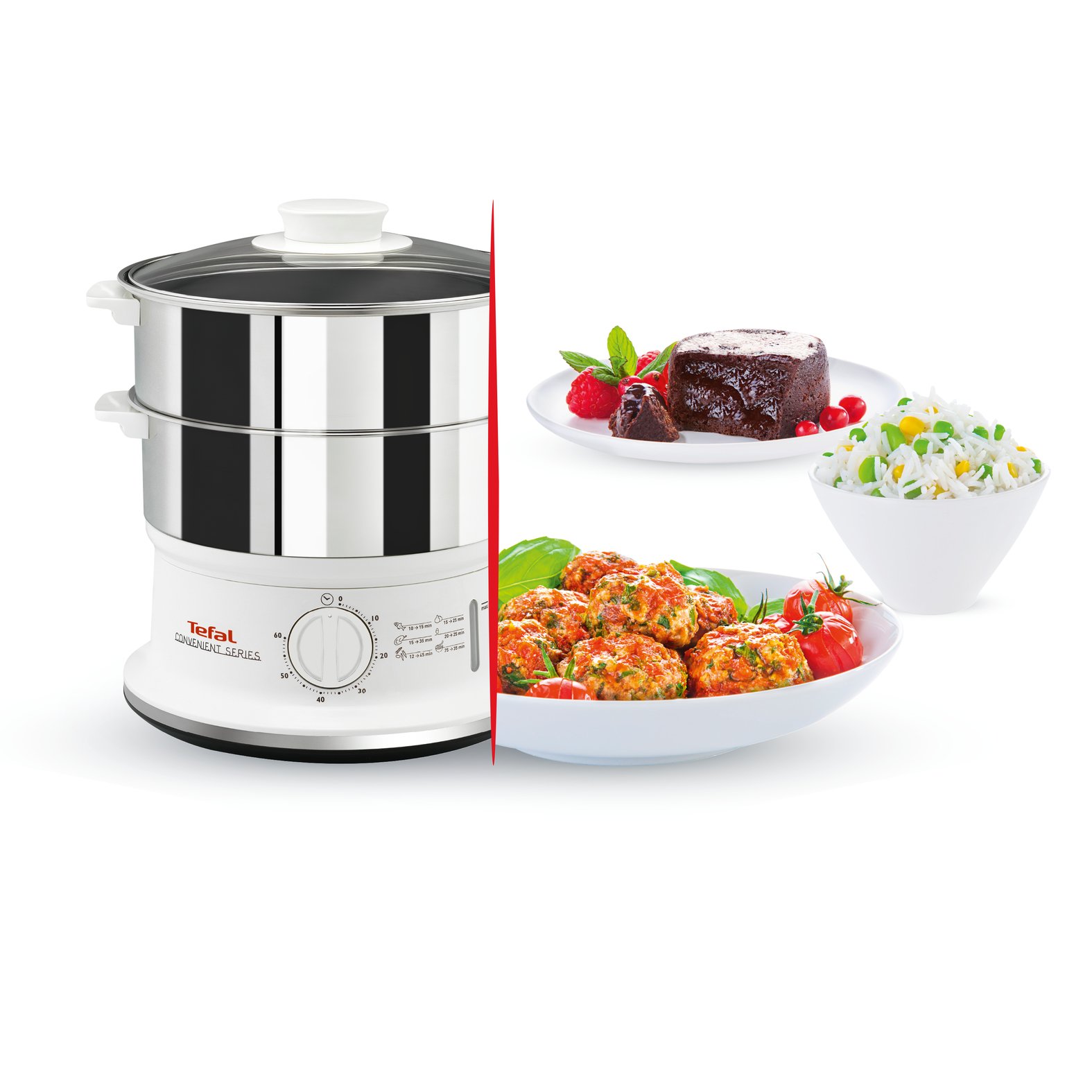 Dampfgarer CONVENIENT SERIES VC145130 6 l, weiß, Tefal