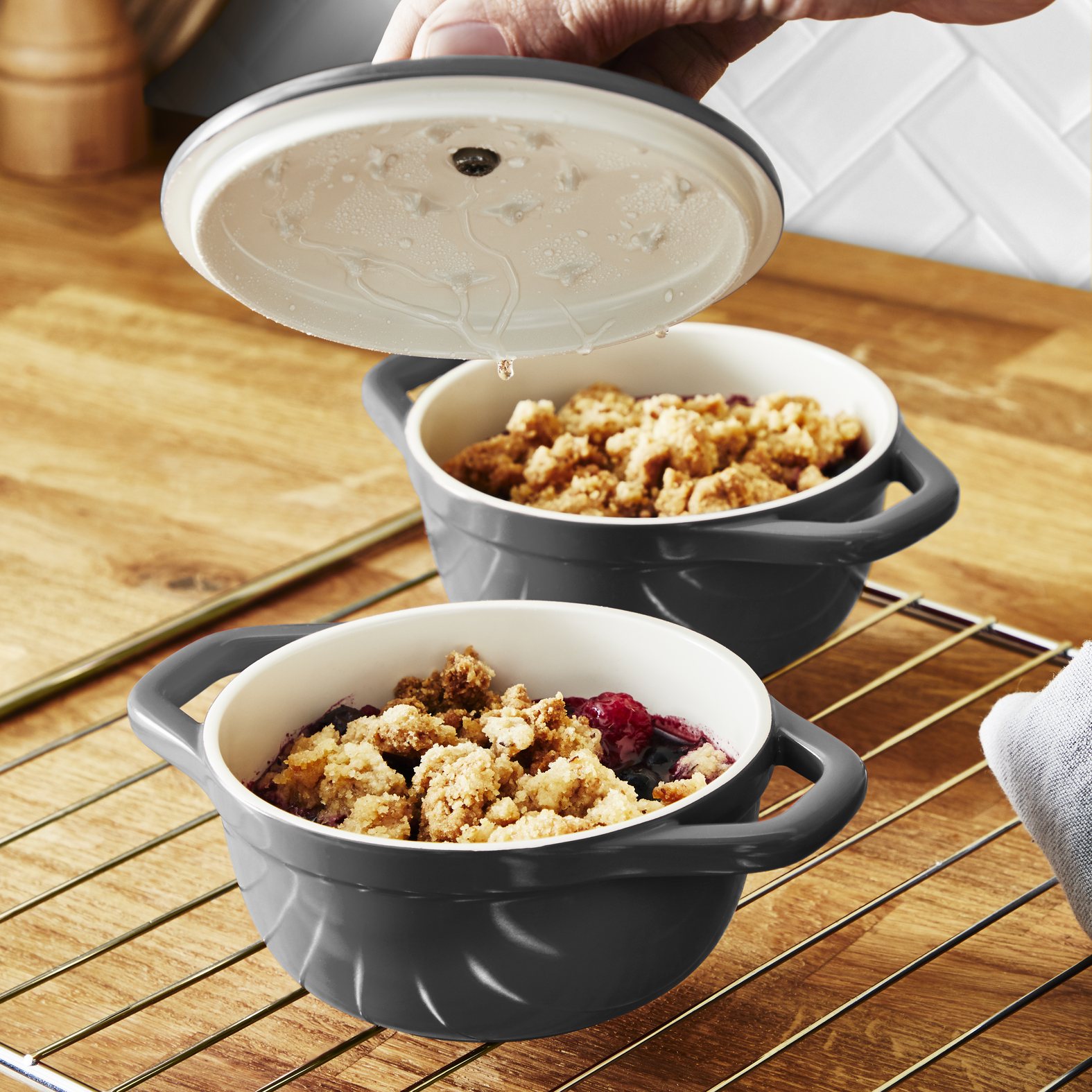 Kochtopf Kasserolle AIR MINI E255S255 11 cm, 2er-Set, 450 ml, schwarz, Aluminium, Tefal