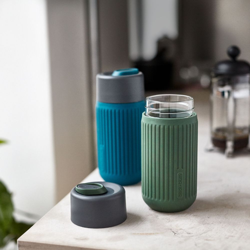 Reisebecher To Go Becher 340 ml, Marine, Glas, Black+Blum