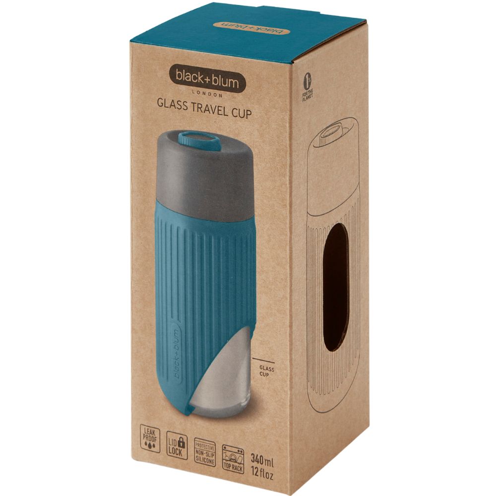 Reisebecher To Go Becher 340 ml, Marine, Glas, Black+Blum