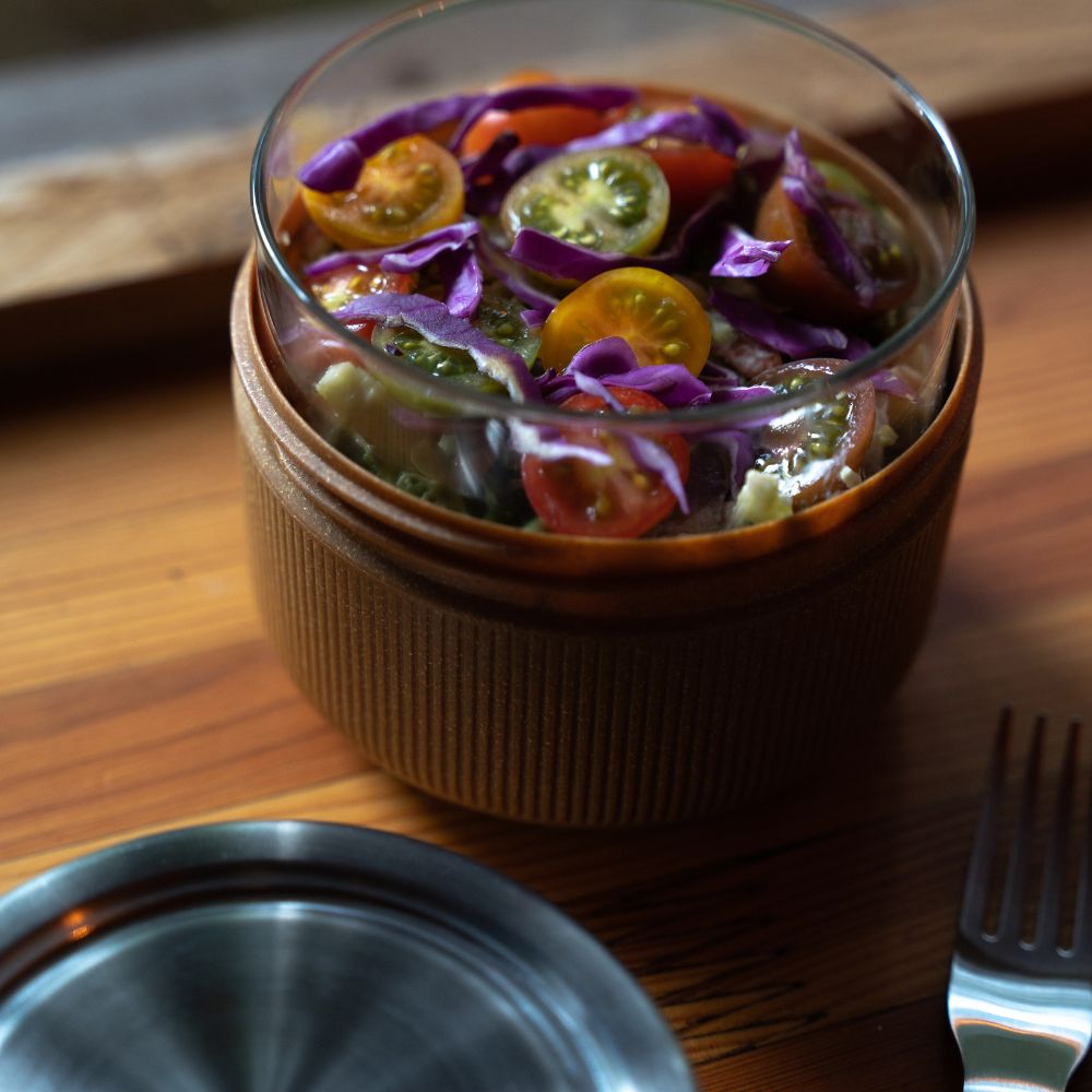 Lunchbox 600 ml, Mandel, Glas, Black+Blum