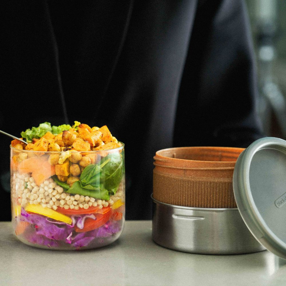 Lunchbox 600 ml, Mandel, Glas, Black+Blum