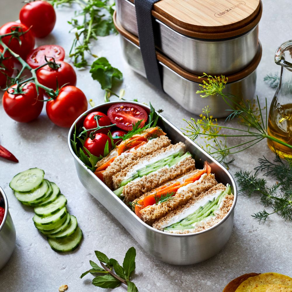 Lunchbox 1 l, grau, Edelstahl, Black+Blum