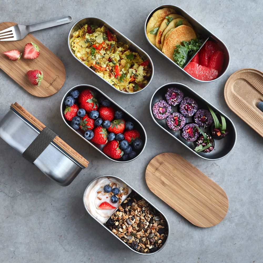 Lunchbox 1 l, grau, Edelstahl, Black+Blum
