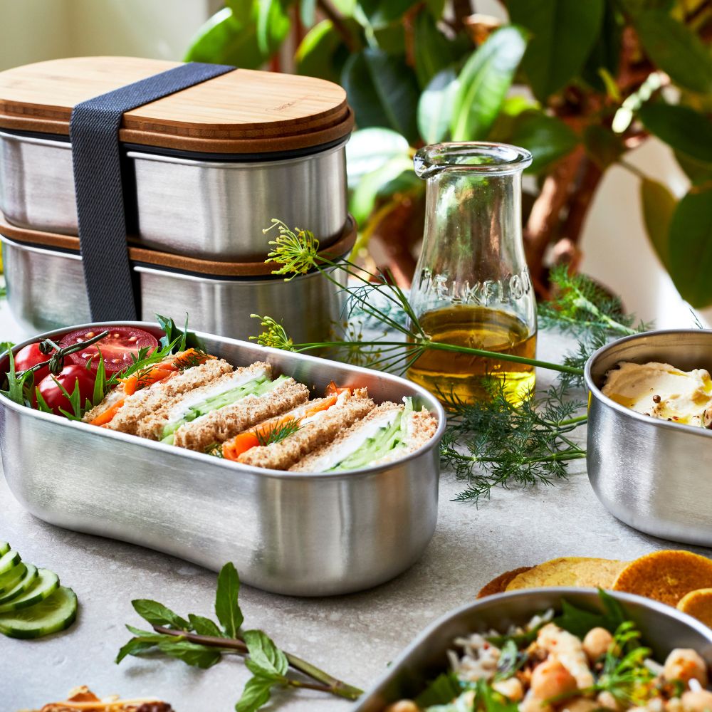 Lunchbox 1 l, grau, Edelstahl, Black+Blum