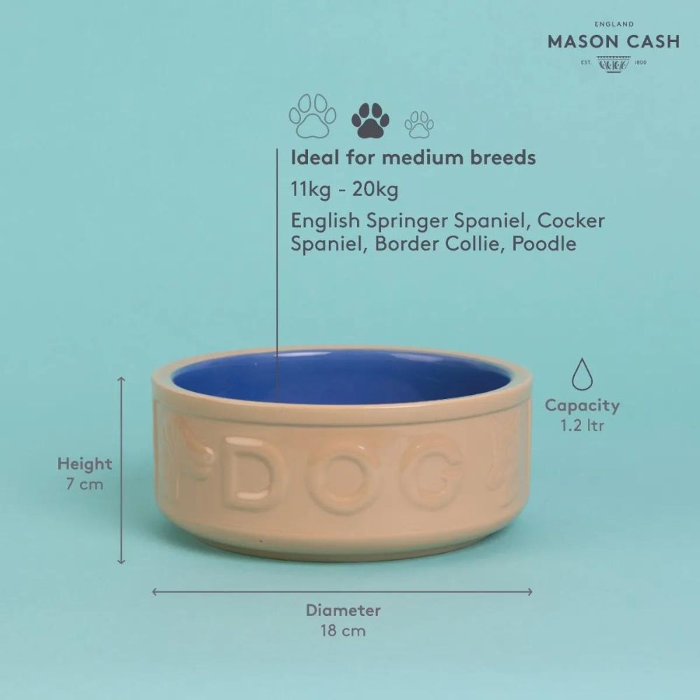 Hundenapf PETWARE CANE 18 cm, zimt/blau, Steingut, Mason Cash