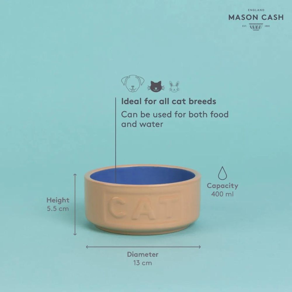 Katzennapf PETWARE CANE 13 cm, zimt/blau, Steingut, Mason Cash