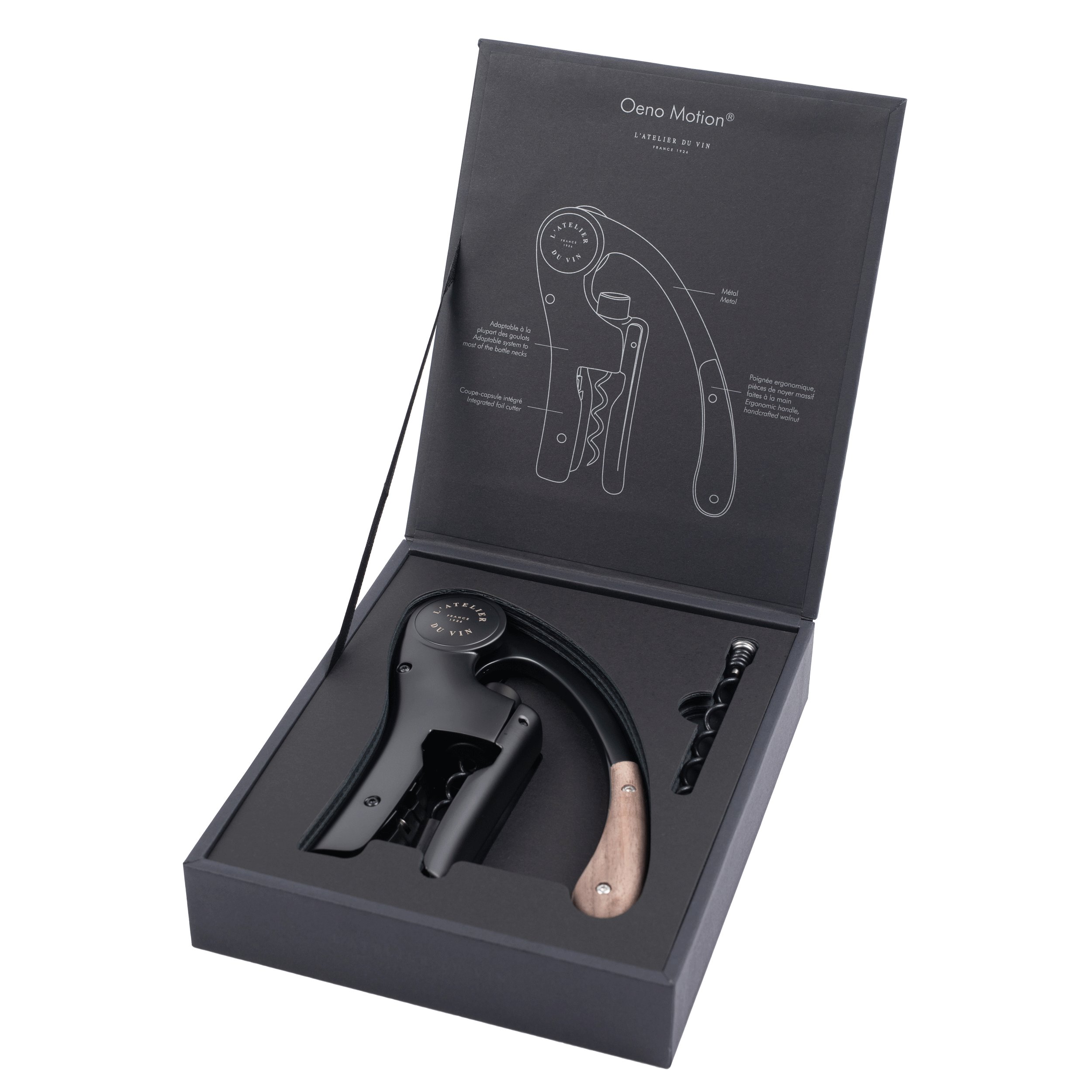 Hebelkorkenzieher OENO MOTION, schwarz, L