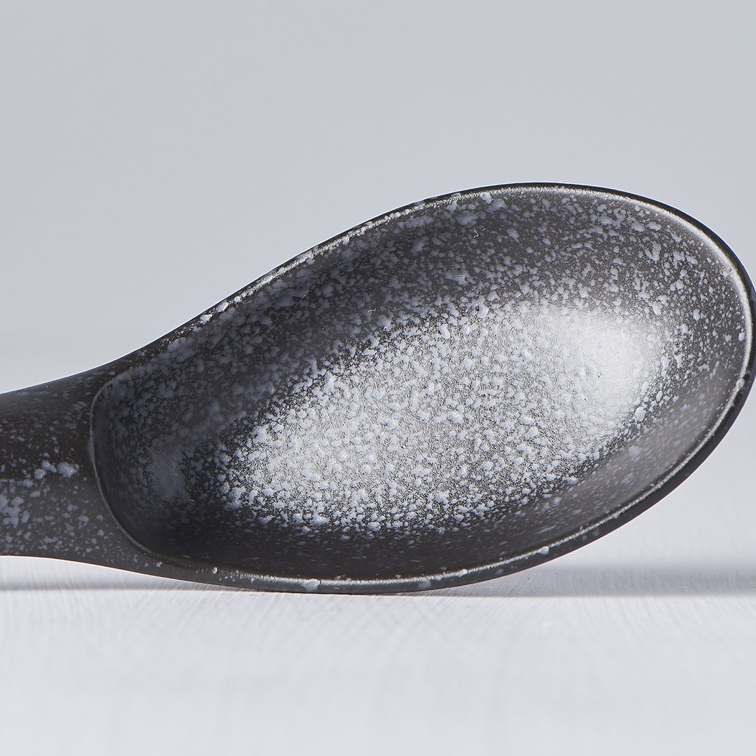 Japanischer Löffel 15 cm, schwarz matt, MIJ