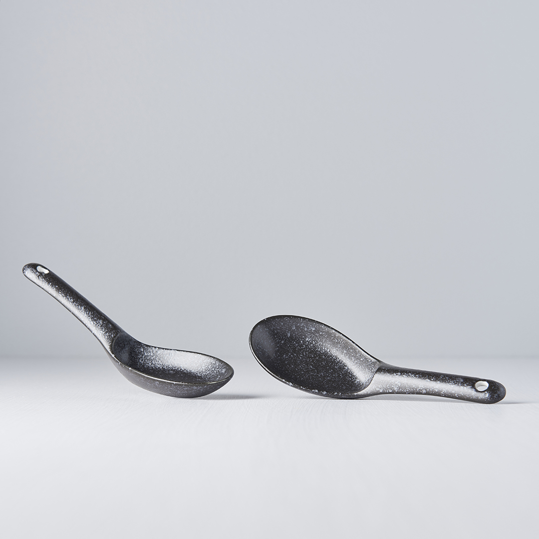 Japanischer Löffel 15 cm, schwarz matt, MIJ