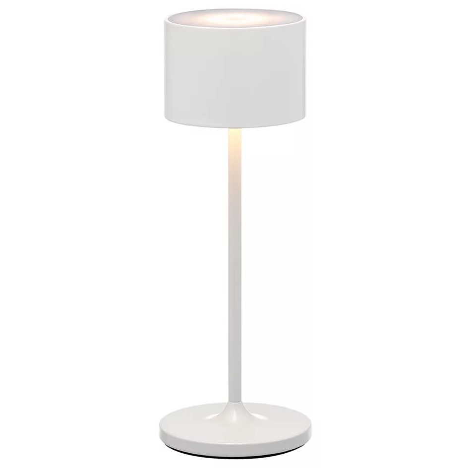 Tischlampe tragbar FAROL MINI 19,5 cm, LED, weiß, Aluminium, Blomus