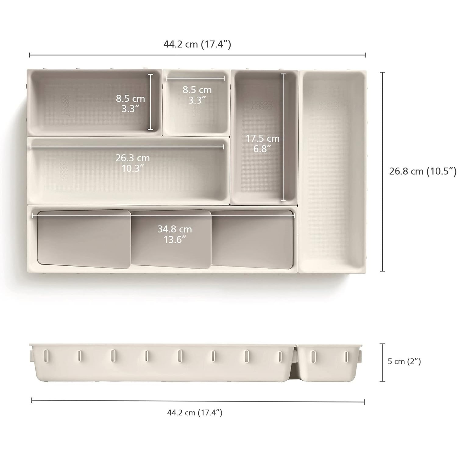 Make-up Organizer VIVA 75009, 7-teilig, Creme, Kunststoff, Joseph Joseph