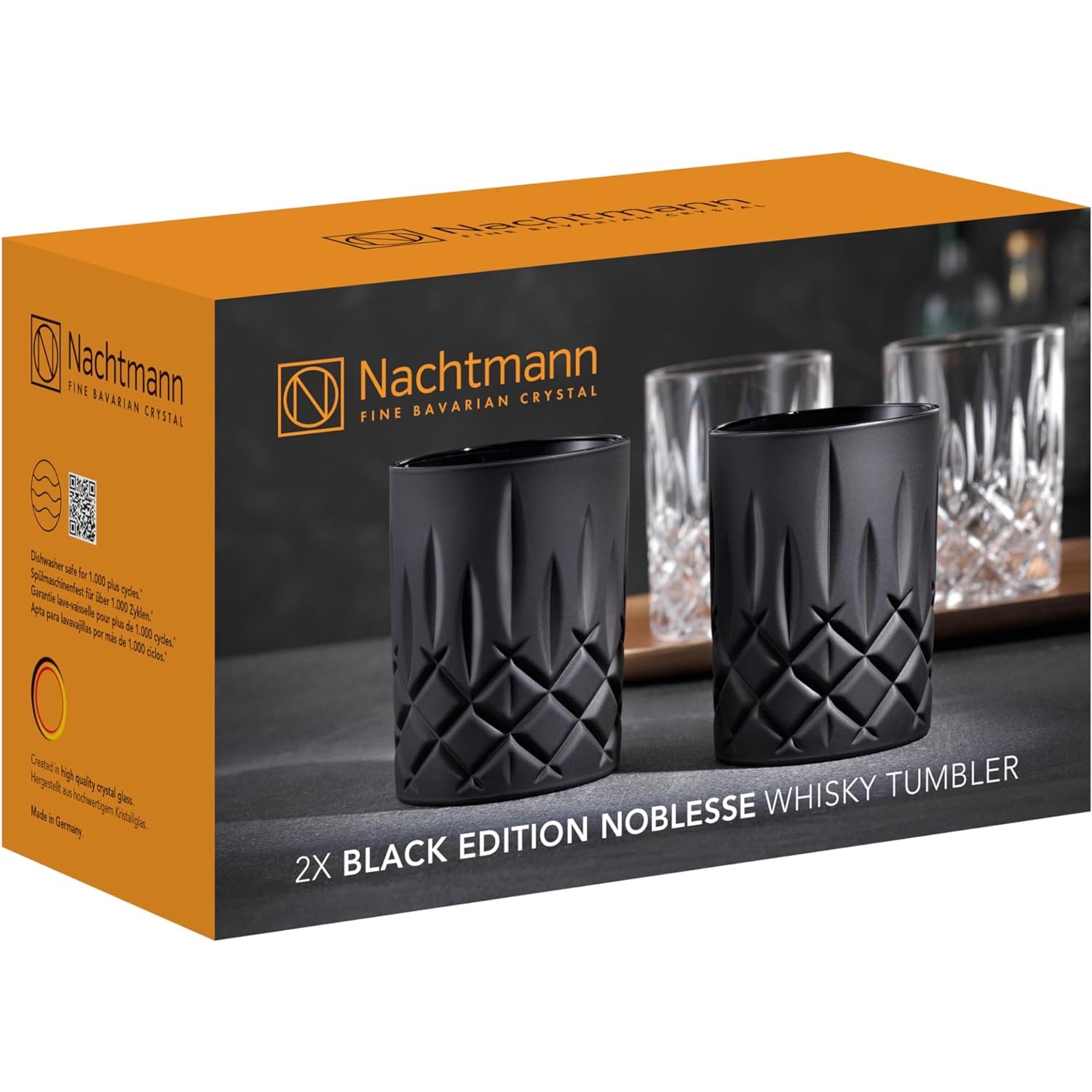 Trinkglas NOBLESSE 295 ml, 2er-Set, schwarz, Nachtmann