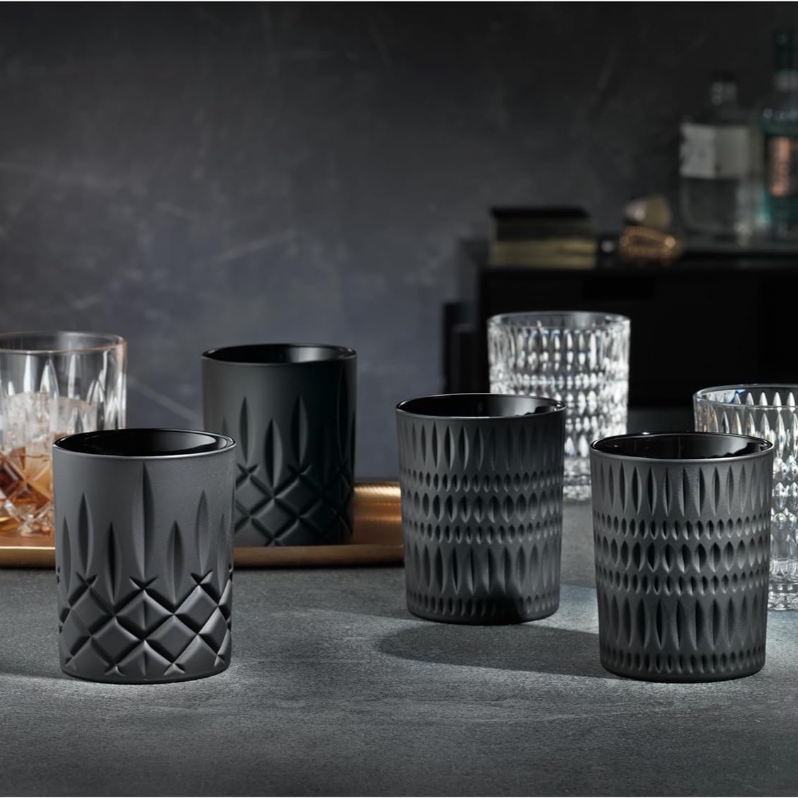 Trinkglas ETHNO 304 ml, 2er-Set, schwarz, Nachtmann