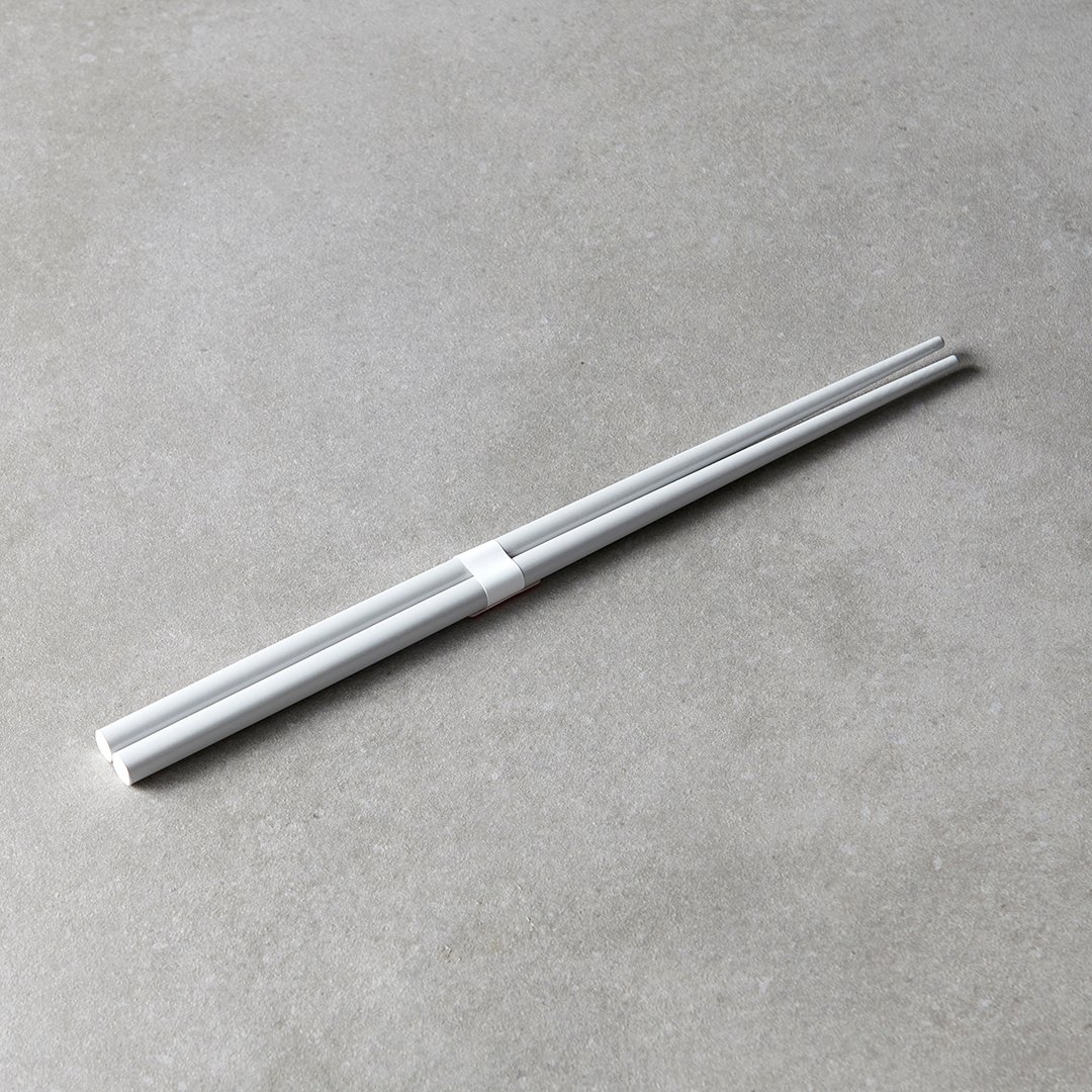 Essstäbchen 22,5 cm, grau / weiß, bambus, MIJ