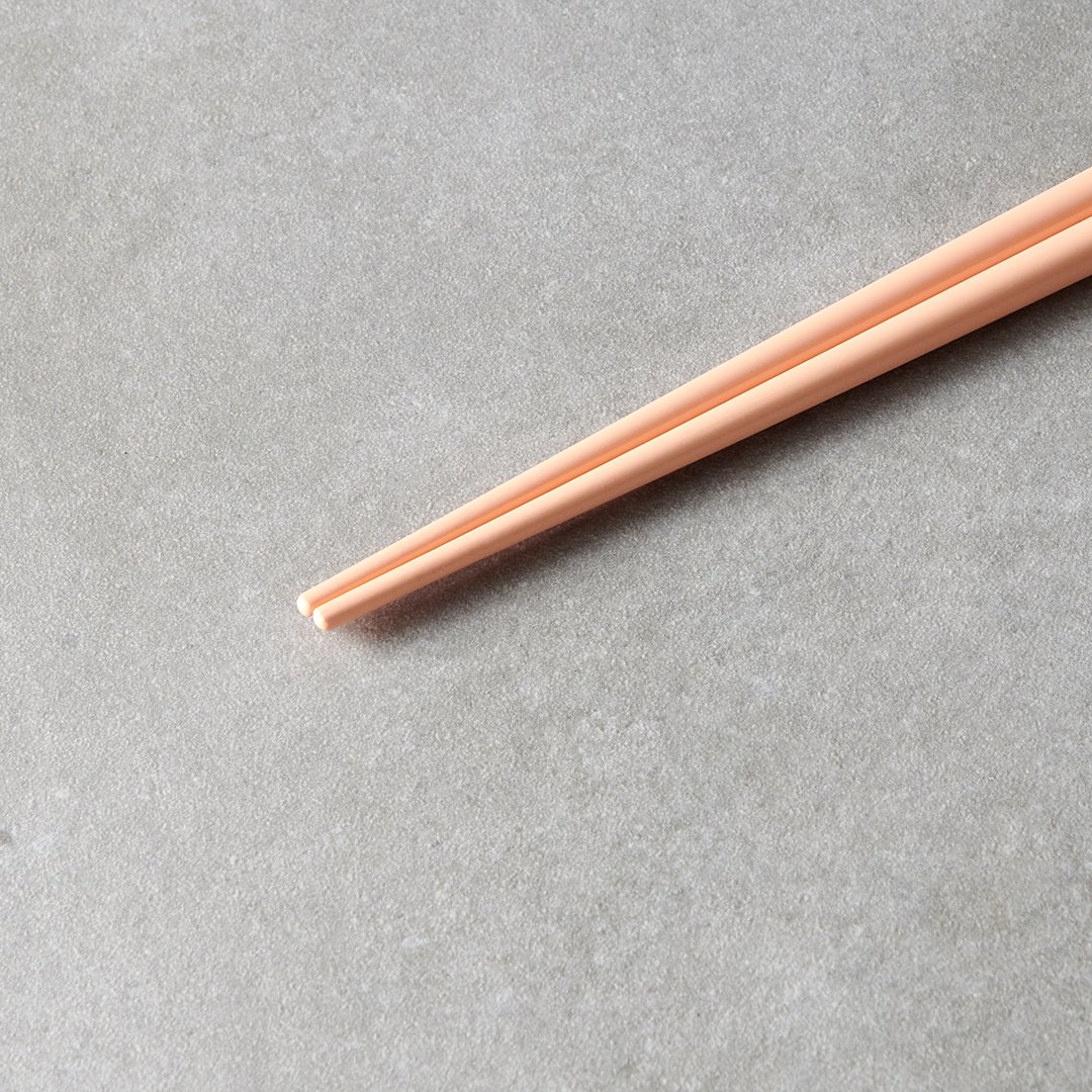 Essstäbchen 22,5 cm, Aprikose / weiß, bambus, MIJ