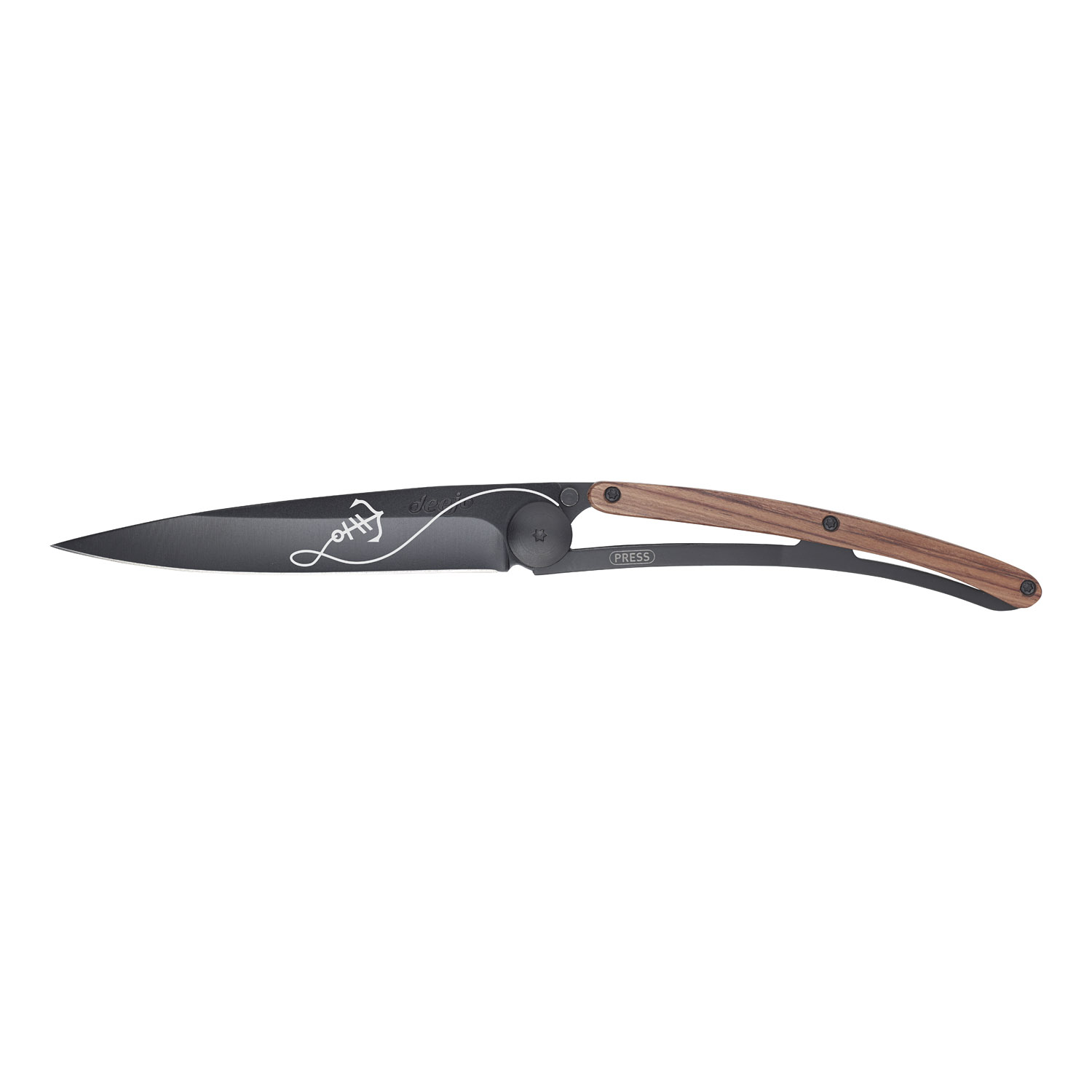 Taschenmesser ANCHOR 37 g, Ozeanschwarz, Rosenholz, deejo