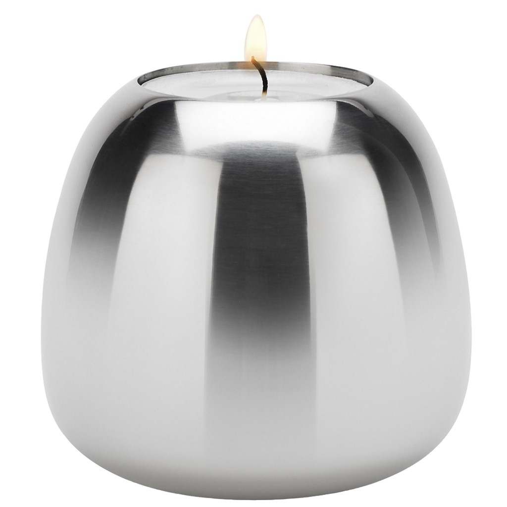 Kerzenständer ORA 8 cm, silber, Edelstahl, Stelton
