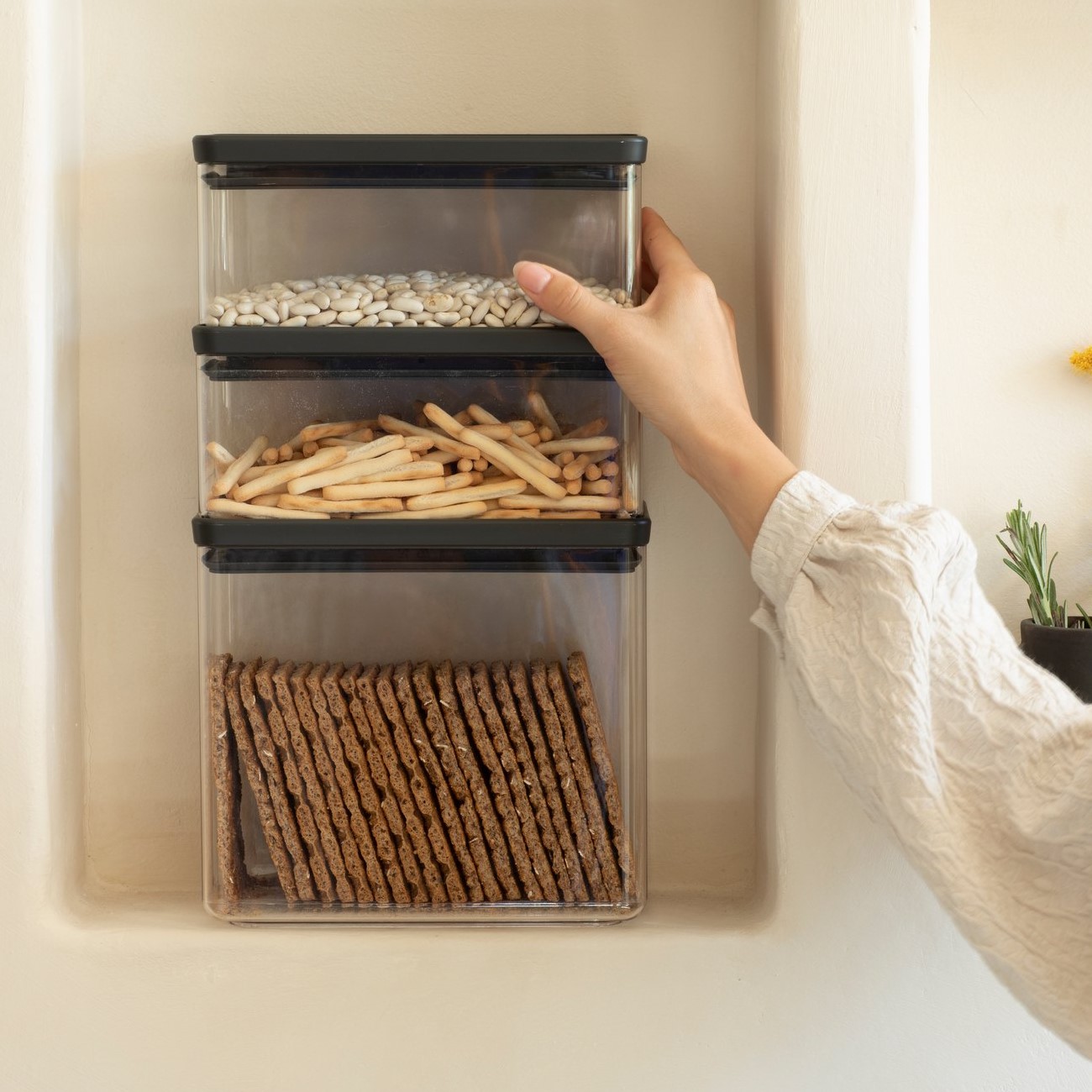 Vorratsdose TASTY PLUS, 3et-Set, dunkelgrau, Brabantia