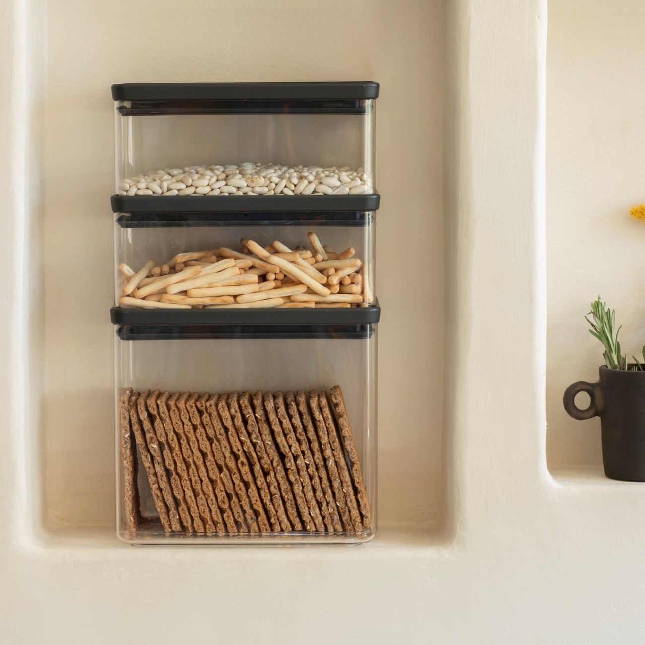 Vorratsdose TASTY PLUS, 3et-Set, dunkelgrau, Brabantia