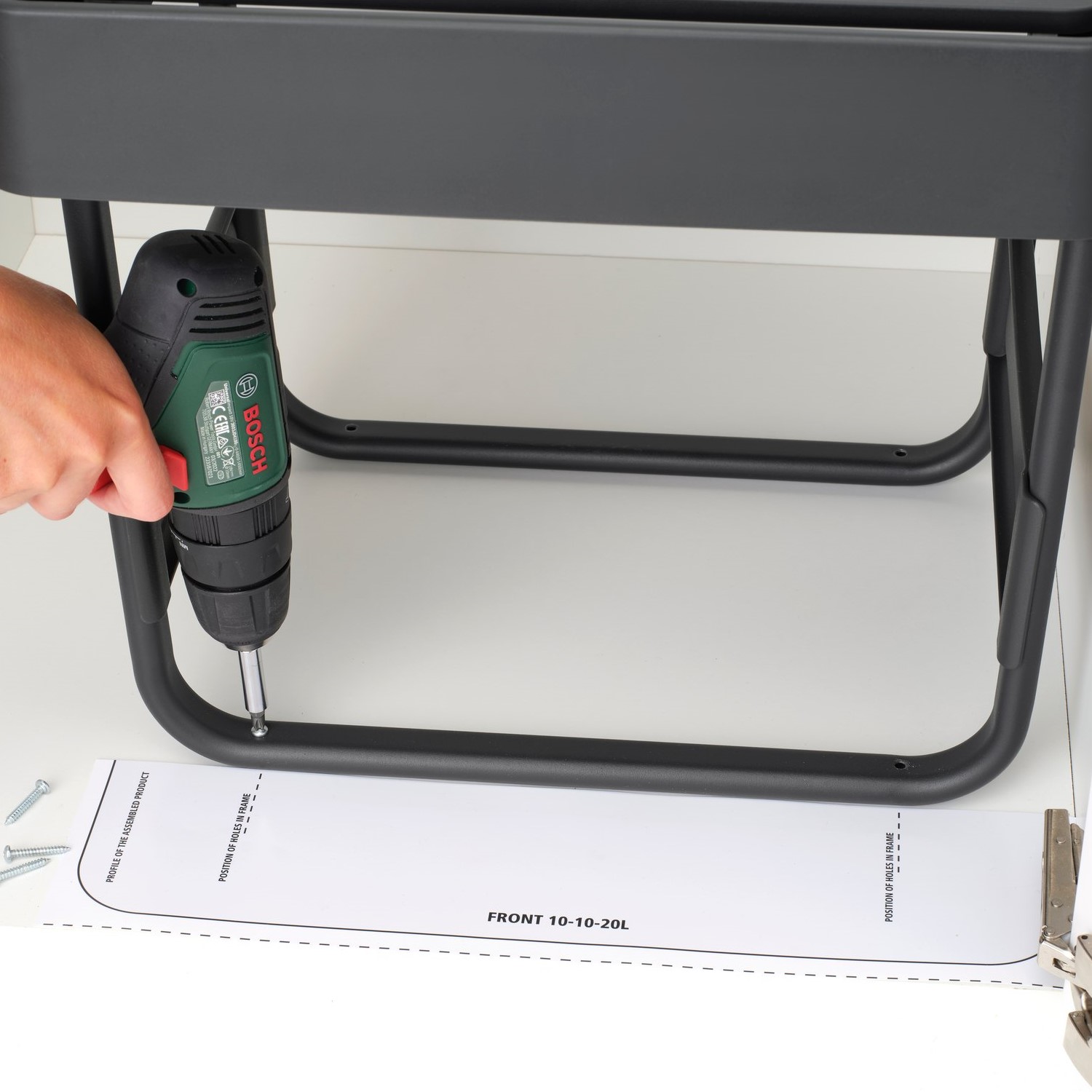 Einbaumülleimer SORT & GO 2x 10 l + 1x 20 l, dunkelgrau / jade green, Kunststoff, Brabantia