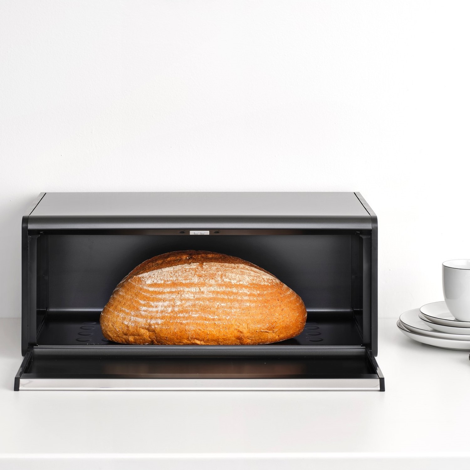 Klappbrotkasten FALL FRONT 18 l, Confident Grey, Stahl, Brabantia