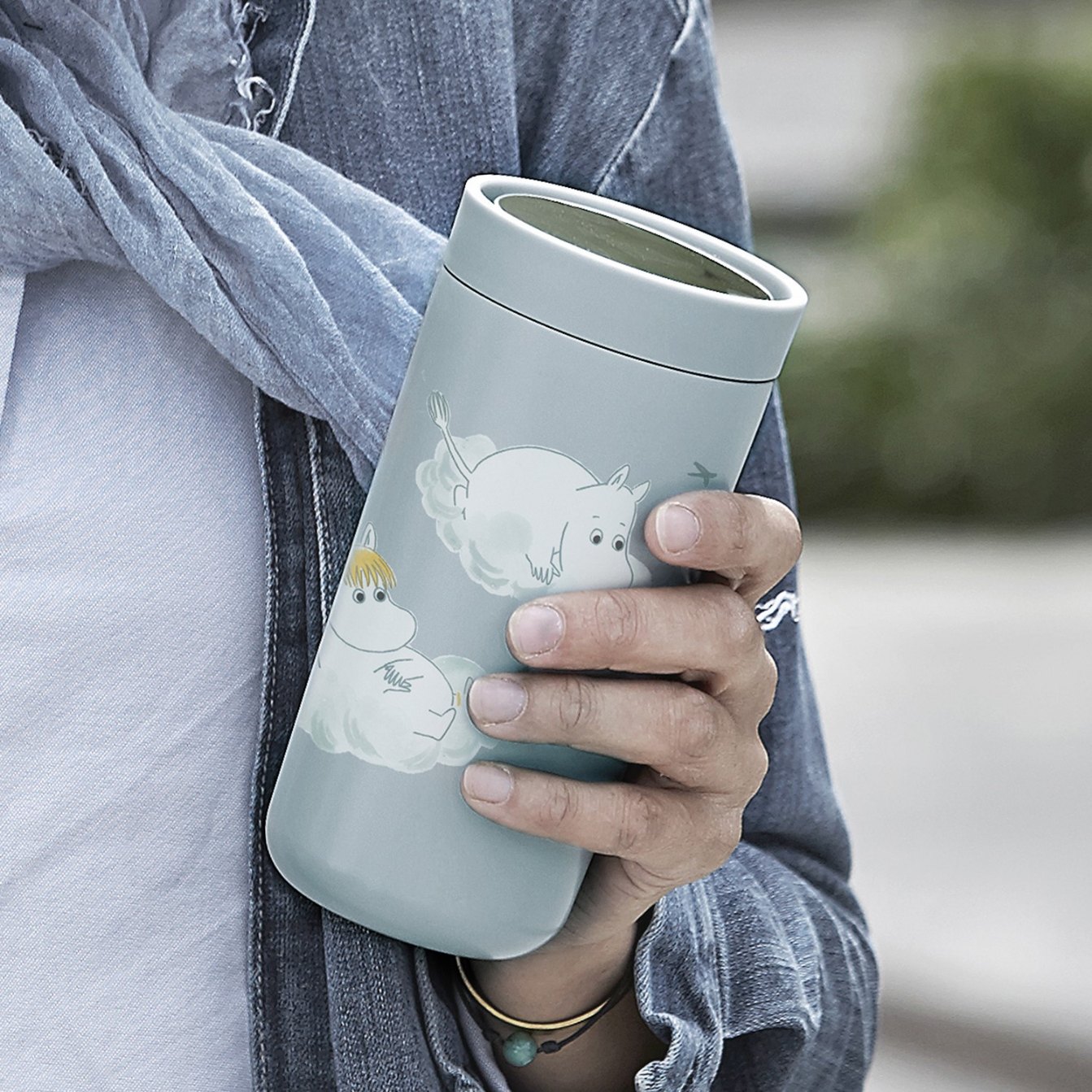 Reisebecher To Go Becher TO GO CLICK MOOMIN 200 ml, Soft Sky, Stelton