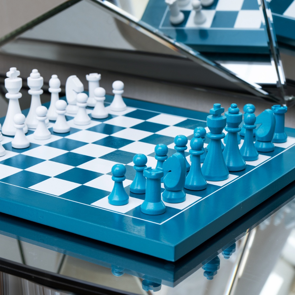 Schach THE GAMBIT 35 cm, grün, Holz, Printworks