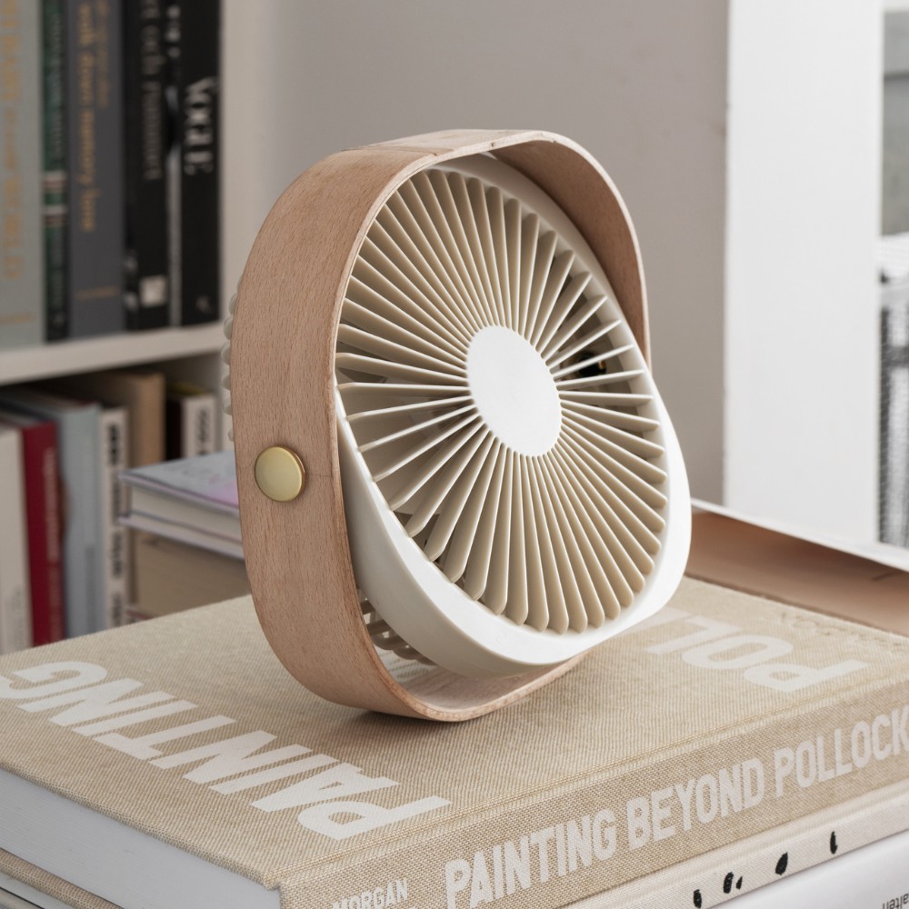 Tischventilator FANTASTIC 20 cm, beige, Holz, Printworks