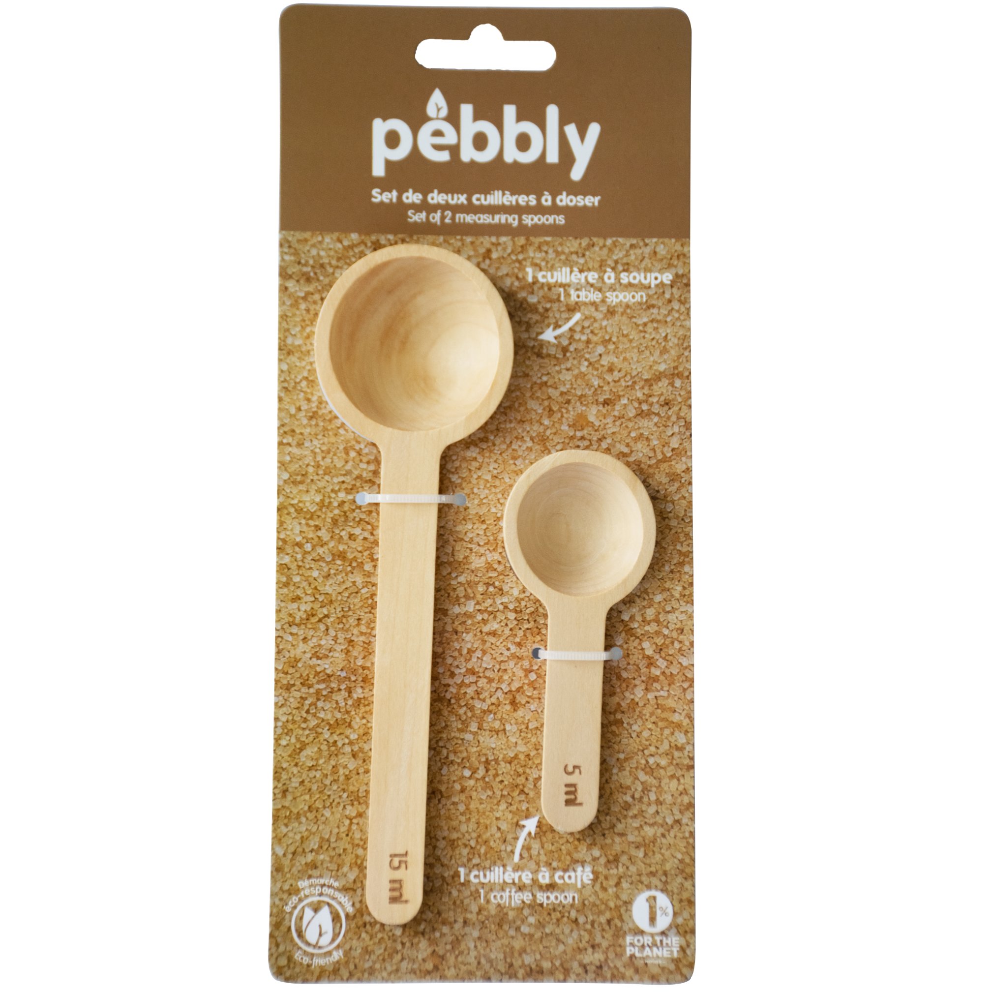 Messlöffel NBA226, 2er-Set, Holz, Pebbly