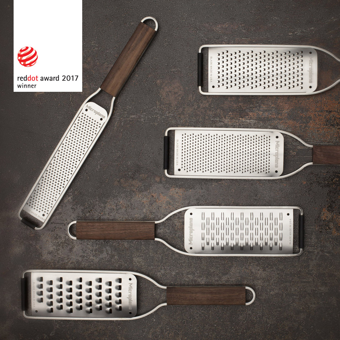 Handreibe fein MASTER, Walnussgriff, Microplane