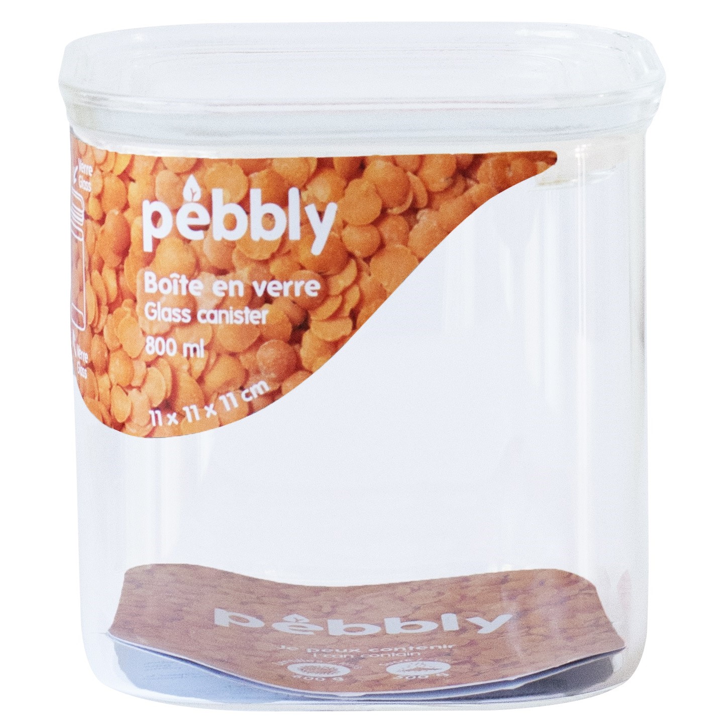 Vorratsdose PKV-044 800 ml, Glas, Pebbly