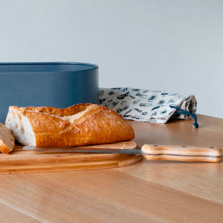 Brotkasten NBA195 36 cm, blau, Metall, Pebbly