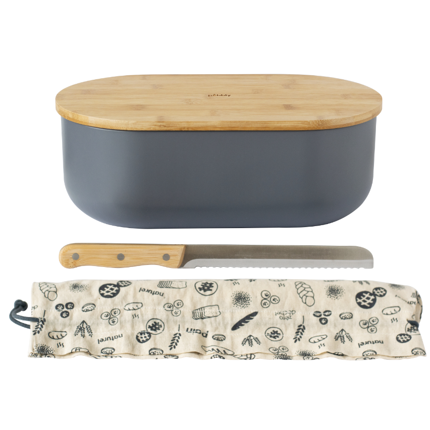 Brotkasten NBA195 36 cm, blau, Metall, Pebbly