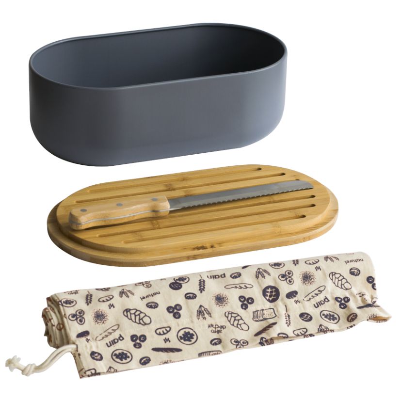 Brotkasten NBA195 36 cm, blau, Metall, Pebbly