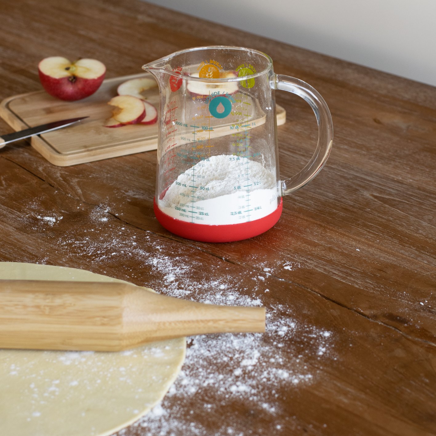 Messbecher Becher PKM-1000R 1 l, Glas, Pebbly