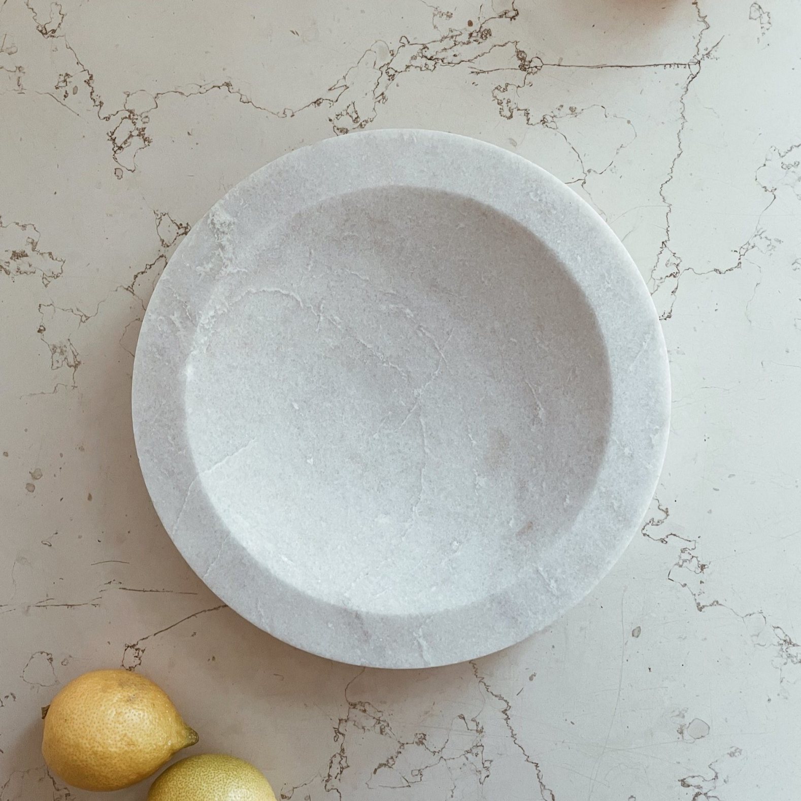 Servierplatte 25 cm, grau, Marmor, Humdakin
