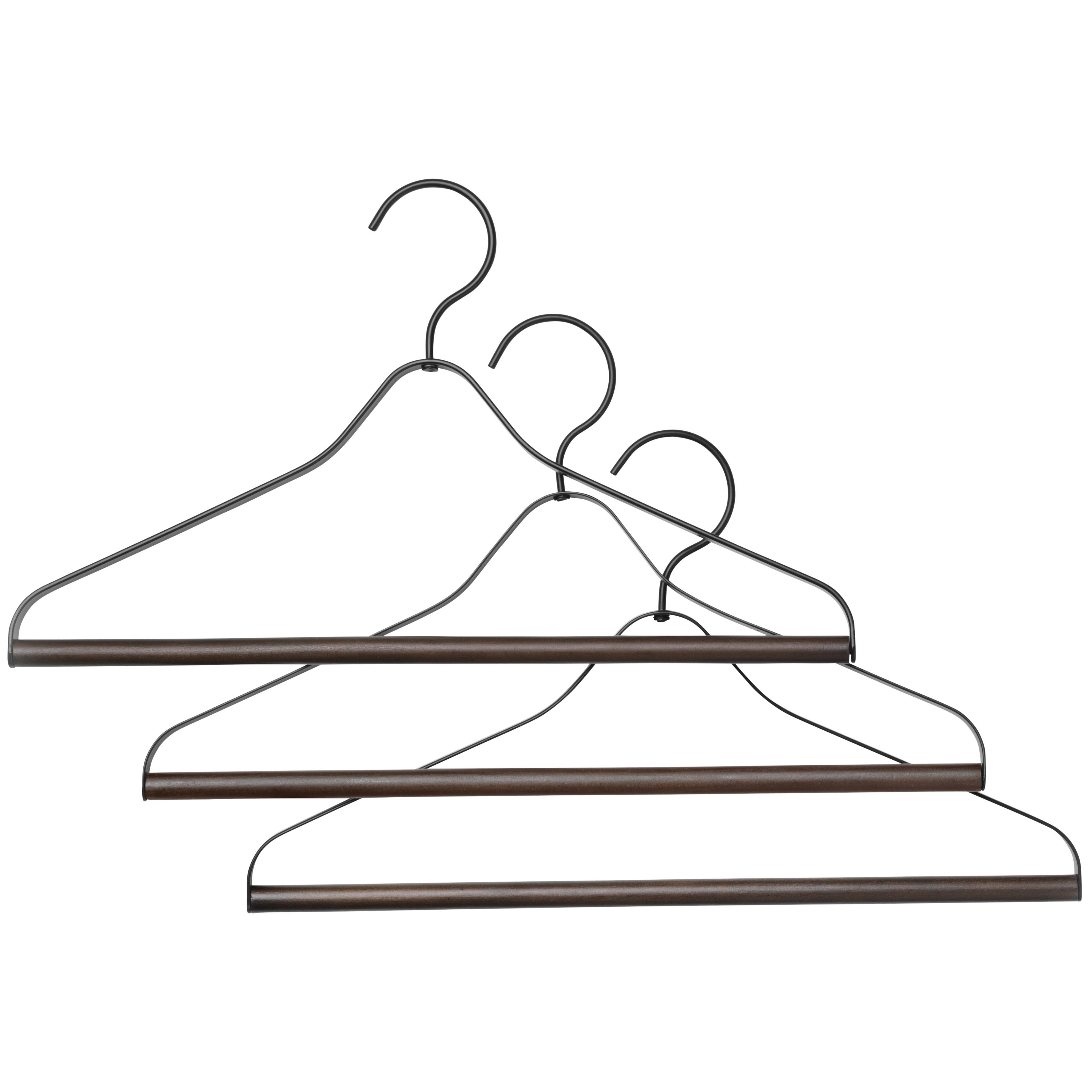 Kleiderbügel 41 cm, set à 3 st, schwarz, eisen, fest LIVING