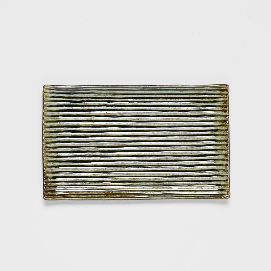 Servierteller CONTOUR 24 x 15 cm, grün, keramik, MIJ