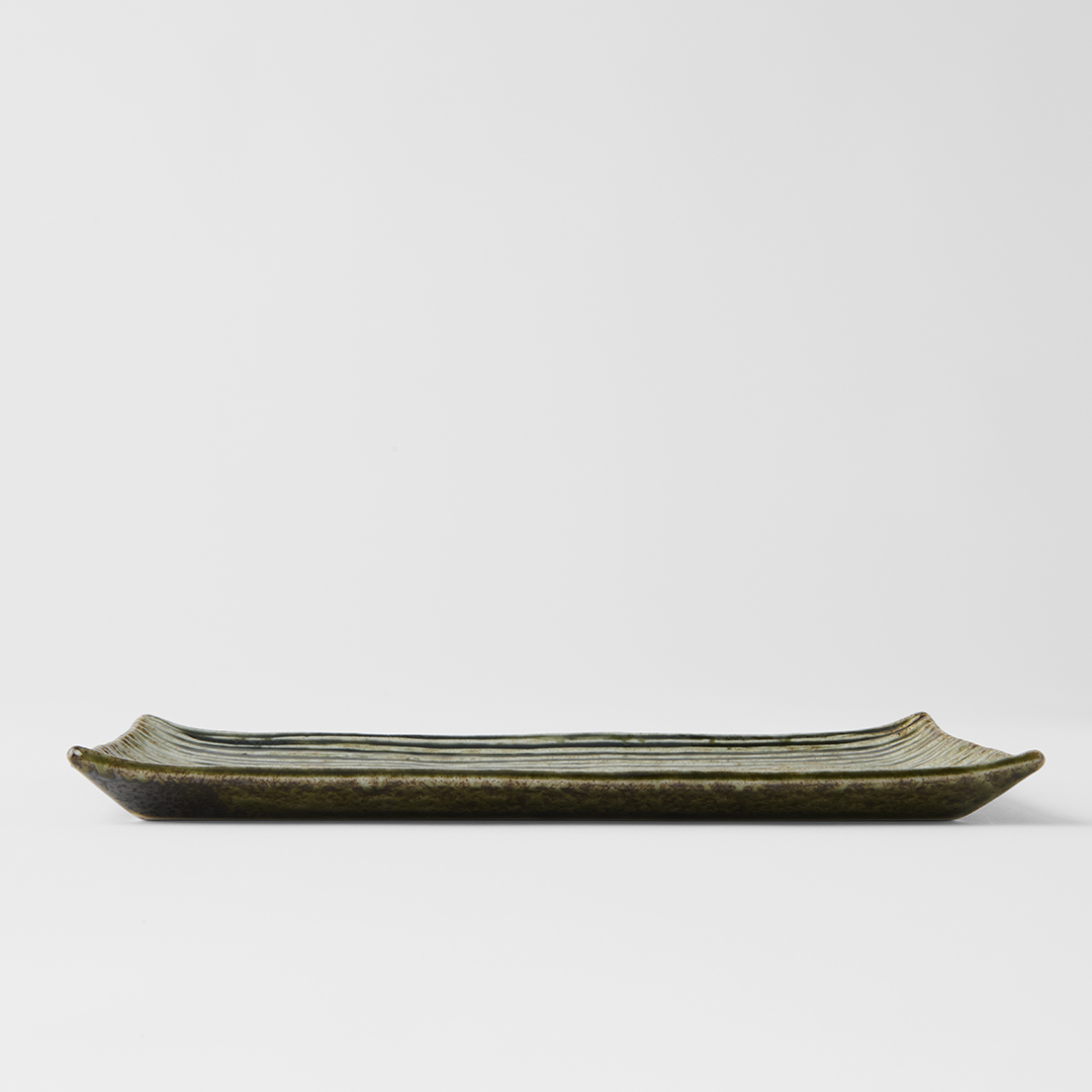Servierteller CONTOUR 24 x 15 cm, grün, keramik, MIJ