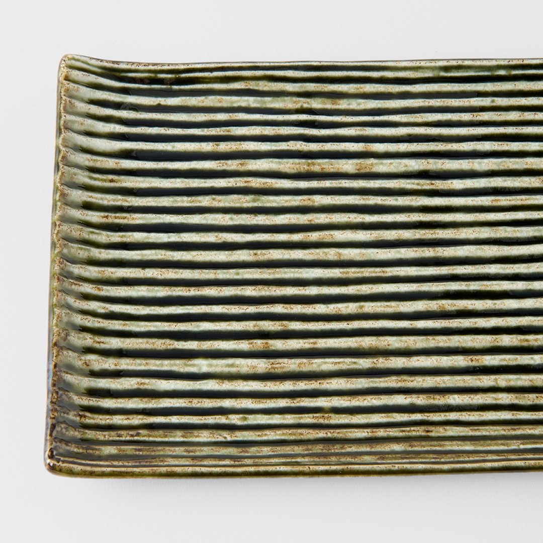 Servierteller CONTOUR 24 x 15 cm, grün, keramik, MIJ