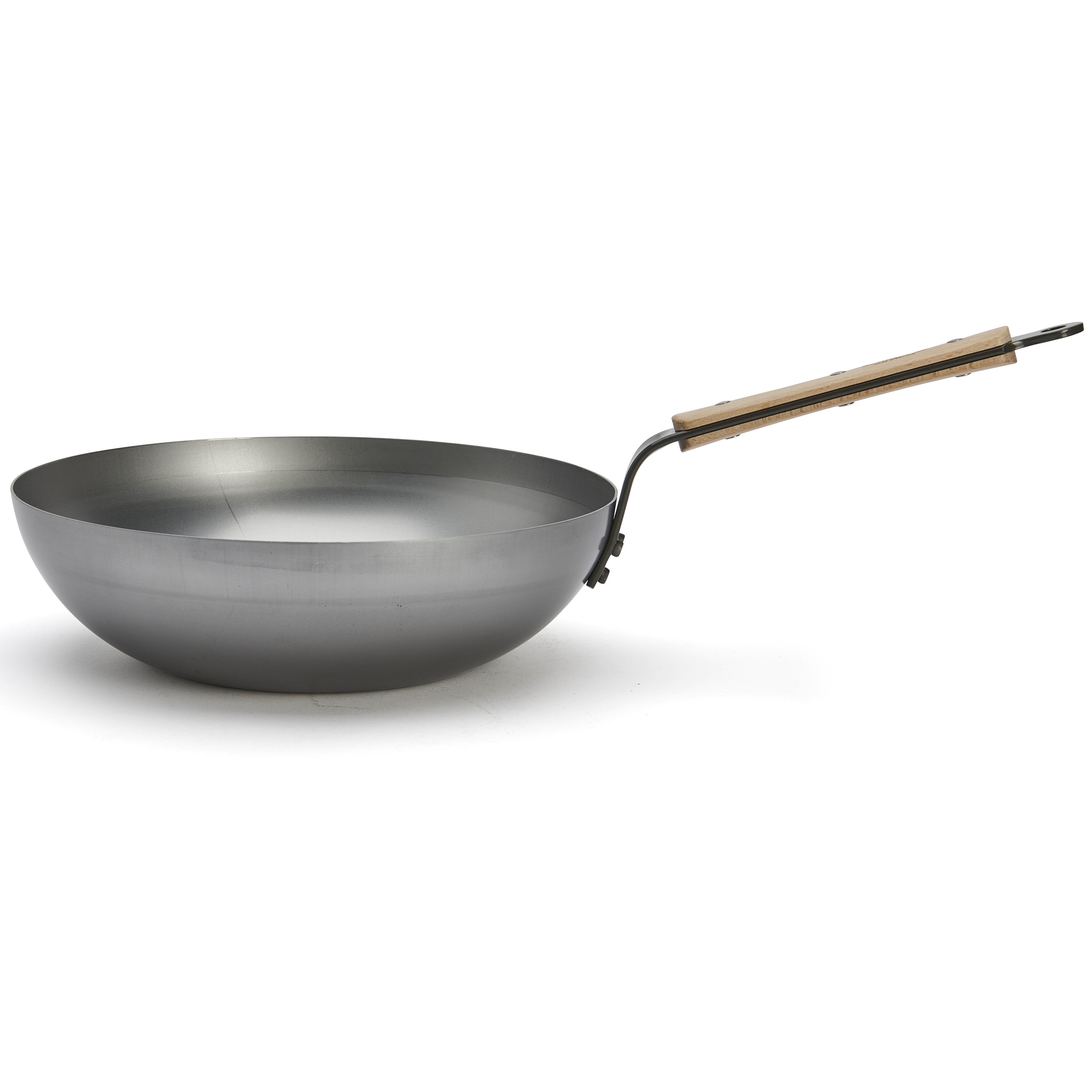 Wok MINERAL B BOIS 28 cm, silber, stahl, de Buyer