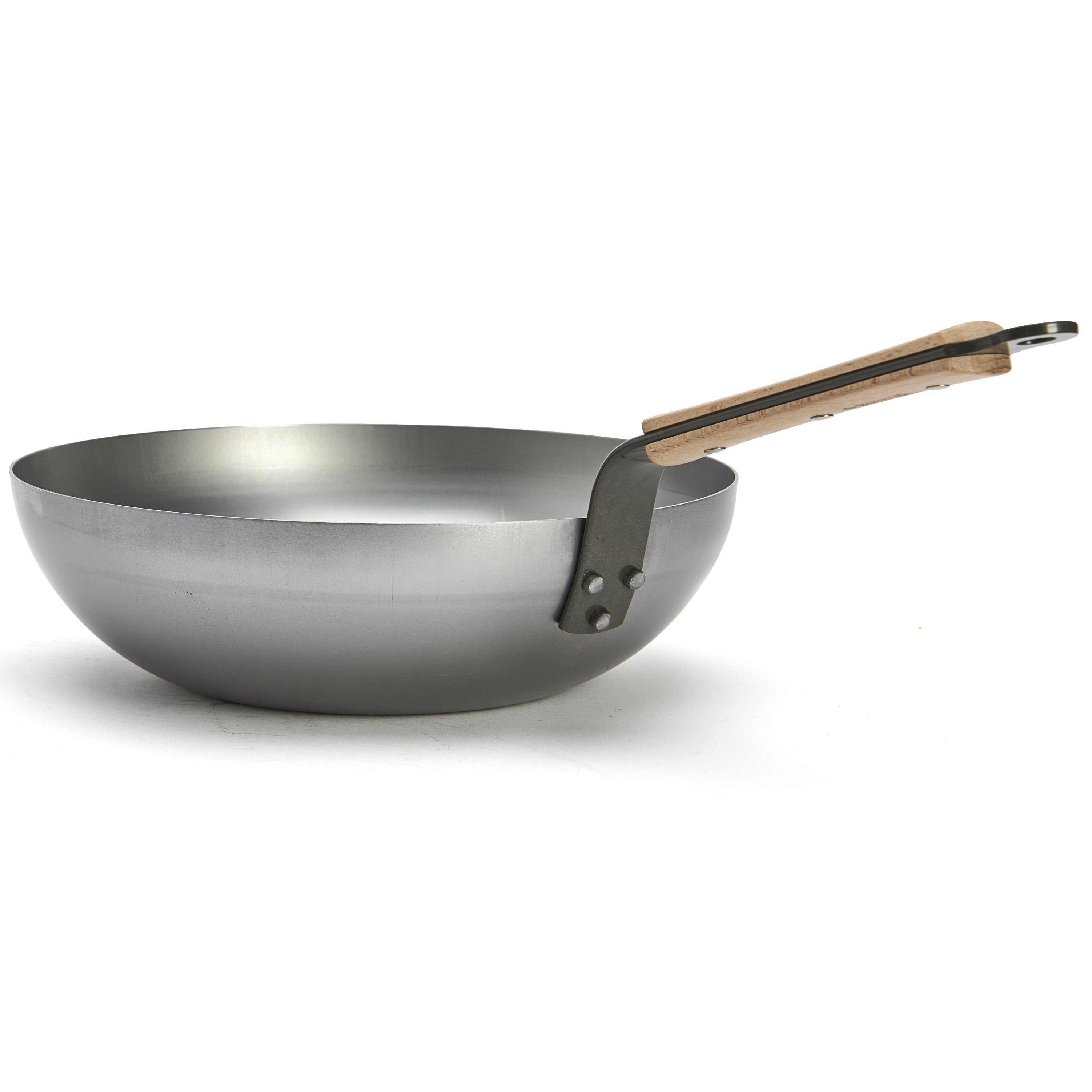 Wok MINERAL B BOIS 28 cm, silber, stahl, de Buyer