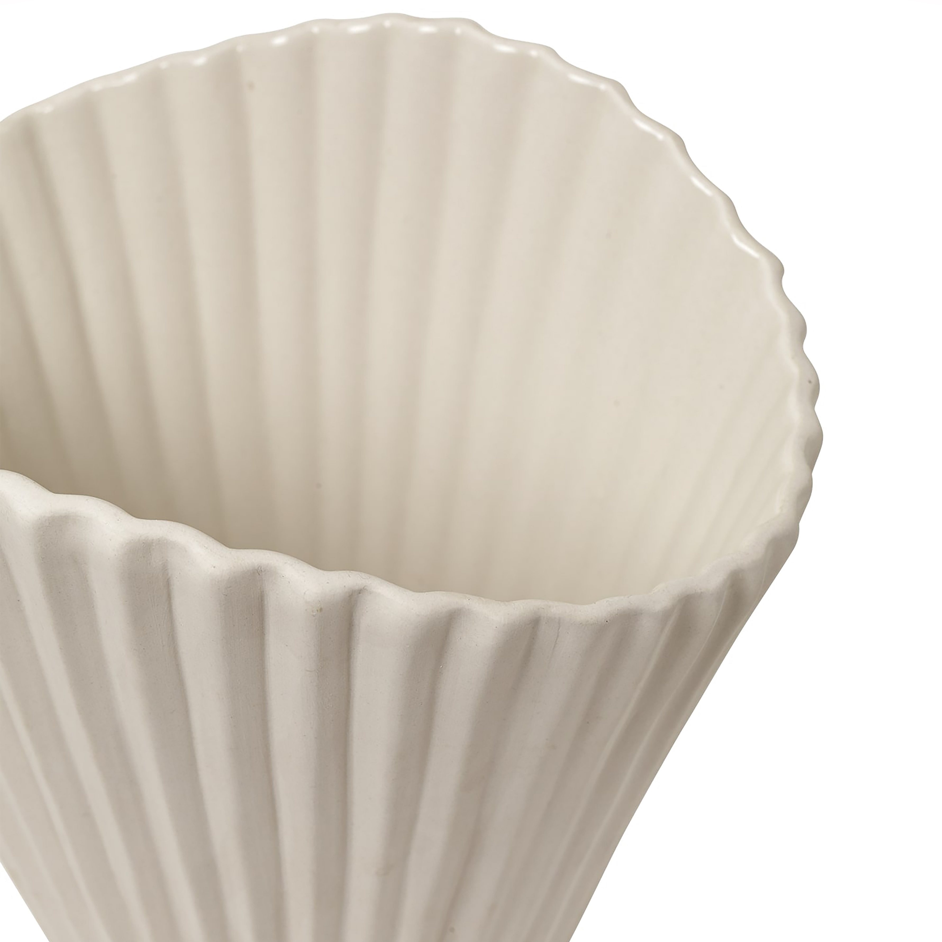 Vase BRUNNEN 30,5 cm, weiß, steingut, fest LIVING