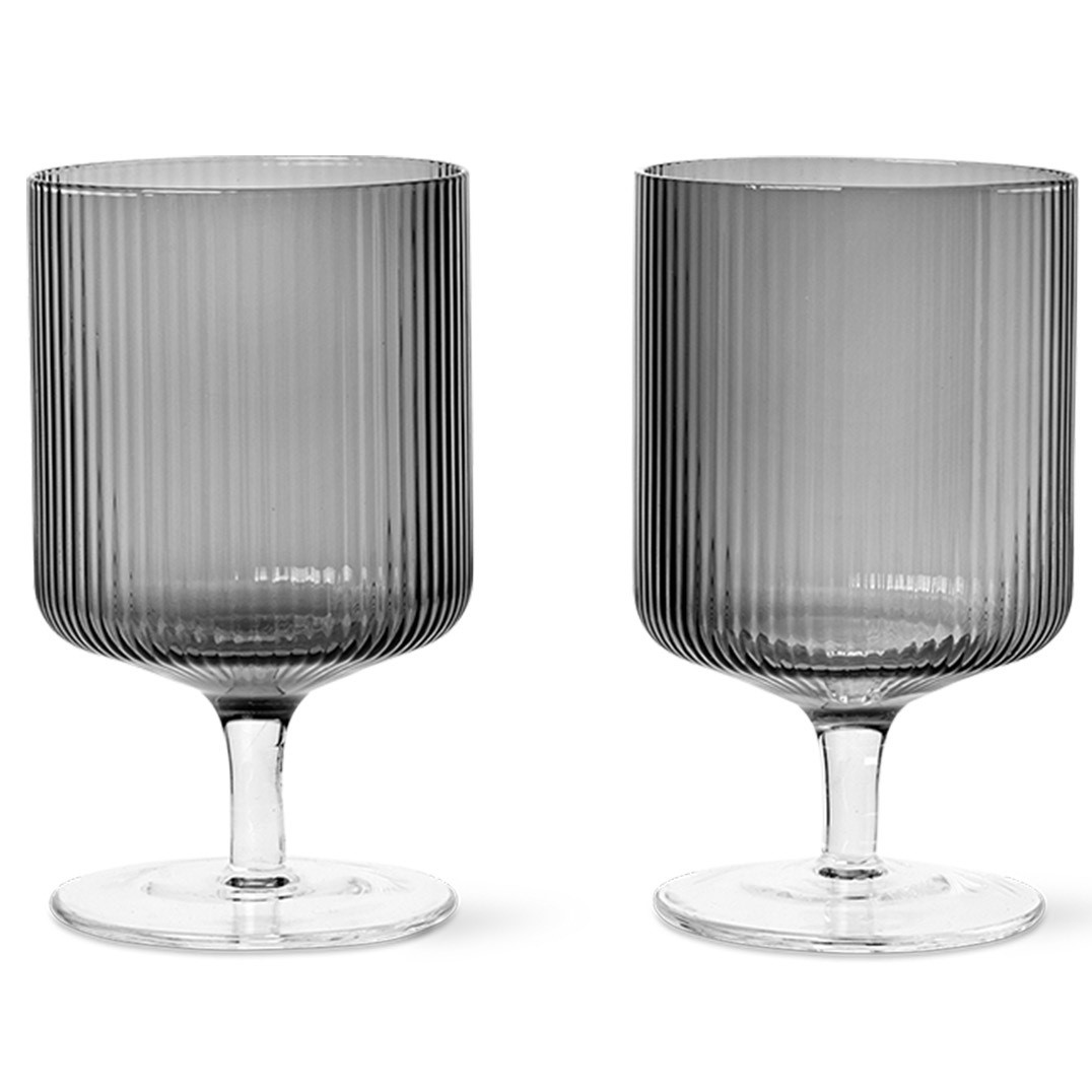 Weinglas RIPPLE 270 ml, set à 2 st, grau, fest LIVING